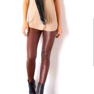 Dynamite Brown Faux Leather Leggings